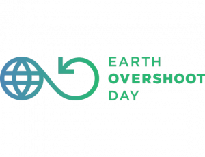 blue and green Earth Overshoot Day logo