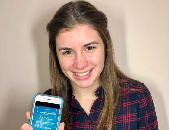 Indiana high school student with Footprint calculator
