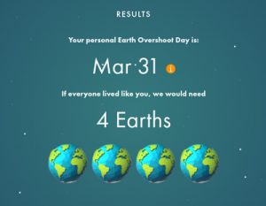 calculator results showing 4 Earths