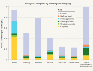 graph of Ecological Footprint by consumption category