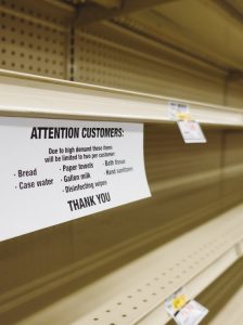empty grocery store shelves