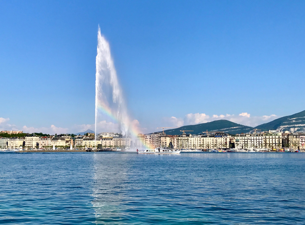 skyline of Lake Geneva