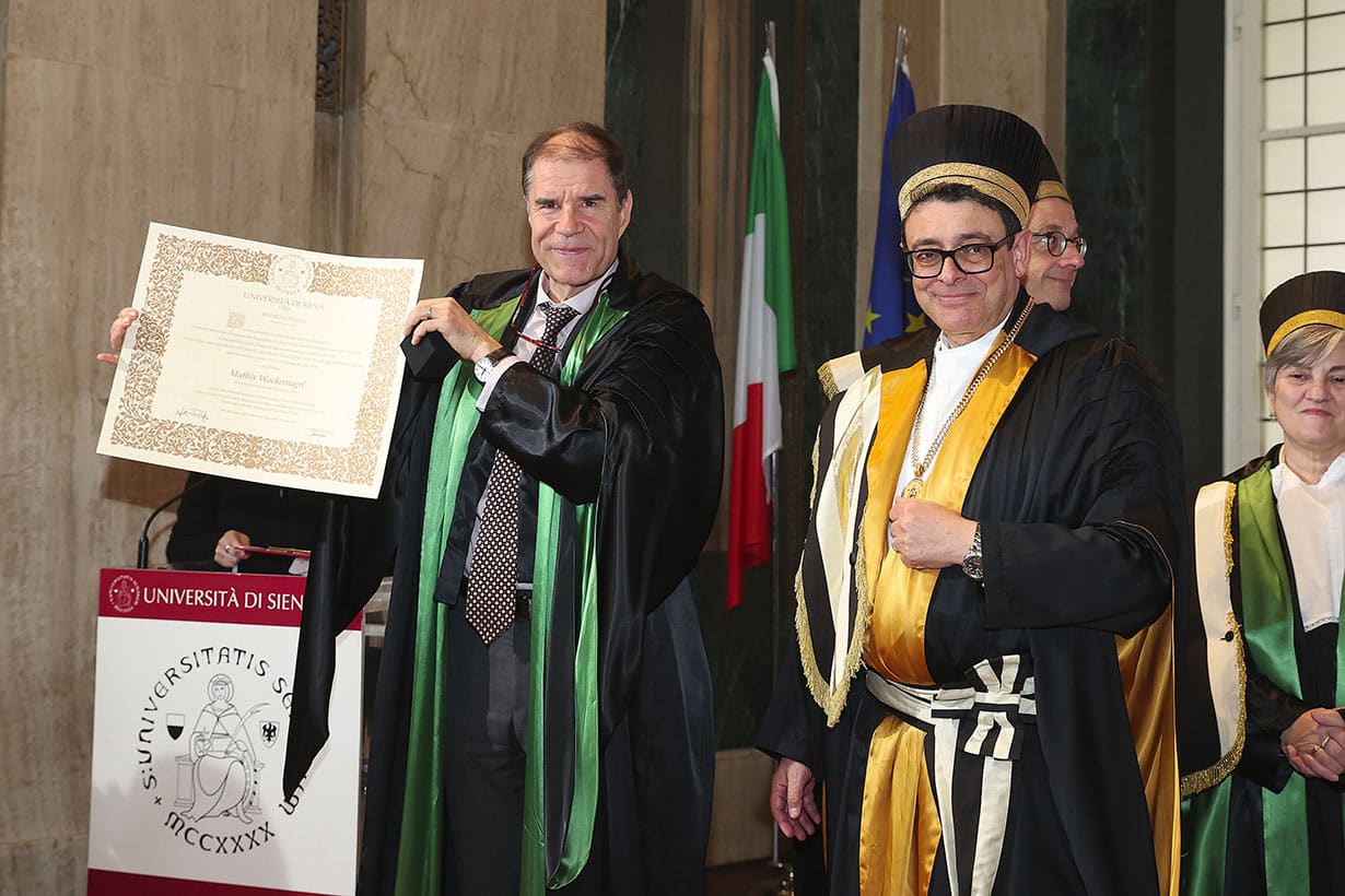 Mathis Wackernagel gets honorary degree from Siena University 2025